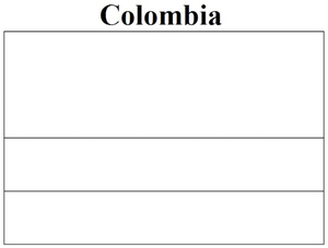 Página para Colorir da Bandeira da Colômbia