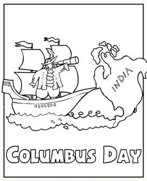 Página para Colorir do Dia de Colombo