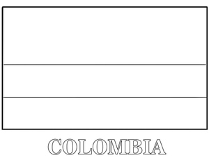 Página para Colorir da Bandeira da Colômbia para Imprimir
