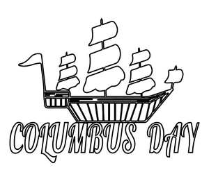 Página para Colorir Cartões de Cumprimentos para o Dia de Colombo para Imprimir