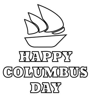 Página para Colorir Página para Colorir Feliz Dia de Colombo para Imprimir