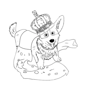 Página para Colorir Bebê Adorável Usando uma Coroa