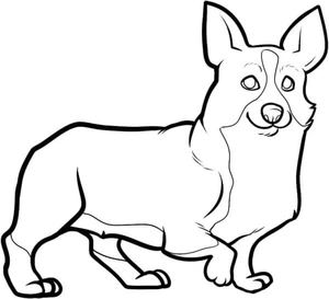 Página para Colorir Corgi Majestoso