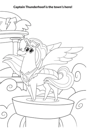 Página para Colorir Capitão Thunderhoof de Corn and Peg