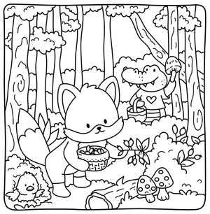 Página para Colorir Aproveite esta Imagem Grátis de Companheiros Fofos da Casa - Não é uma Página para Colorir