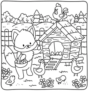 Página para Colorir Aventuras na Cabana dos Amigos para Crianças