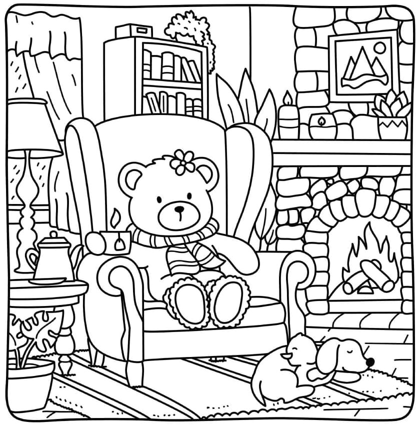 Página para Colorir Página para Colorir da Casa dos Amigos para Crianças