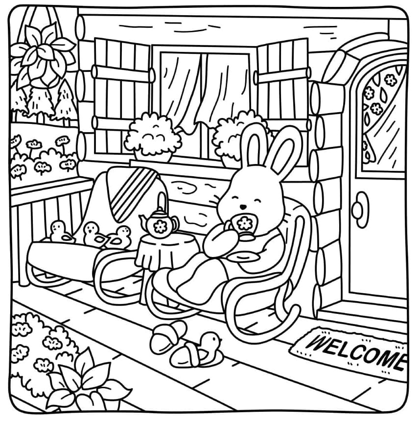 Página para Colorir Imprima a página para colorir Cottage Friends grátis