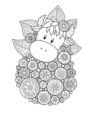 Mandala de Vaca Adorável