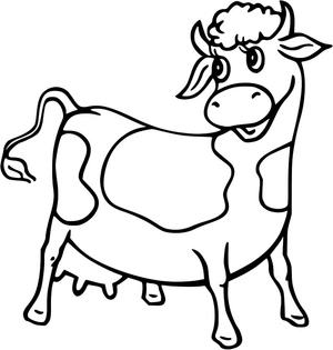 Página para Colorir Uma vaca bonita