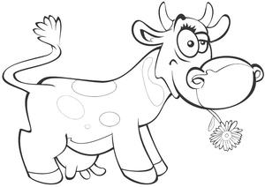 Página para Colorir Vaca de Desenho Animado com Senso de Humor