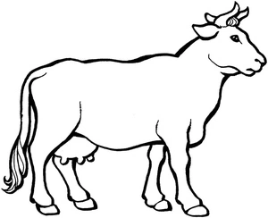 Página para Colorir Página de Colorir de Vaca para Crianças