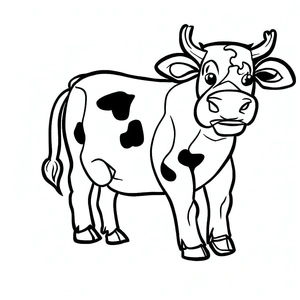Página para Colorir Vaca Livre