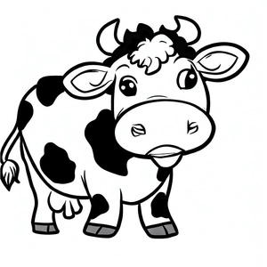 Página para Colorir Ilustração de Vaca