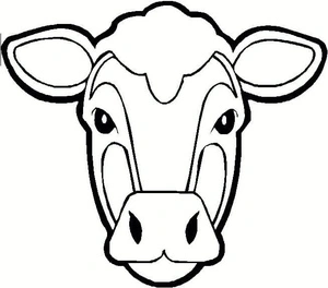 Página para Colorir Cabeça de Vaca