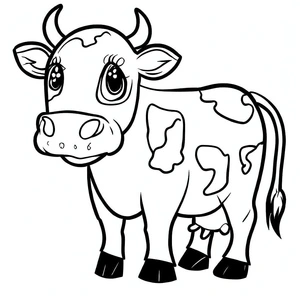 Página para Colorir Foto de uma Vaca