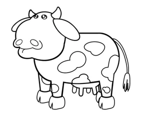 Página para Colorir Bovino Brincalhão