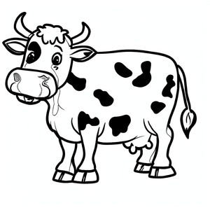 Página para Colorir de Vaca para Imprimir
