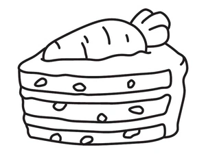 Página para Colorir Bolo da Cozinha Aconchegante