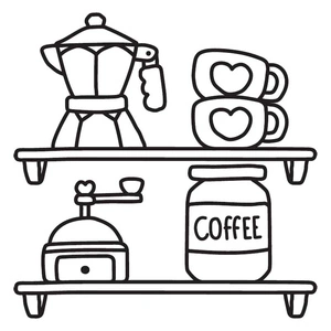Página para Colorir Café Aconchegante da Cozinha