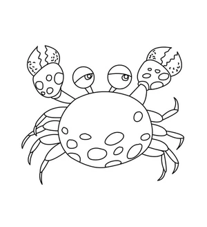 Página para Colorir Caranguejo Infeliz