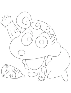 Girassol Nohara brincando, easy Crayon Shin-chan coloring page, free printable