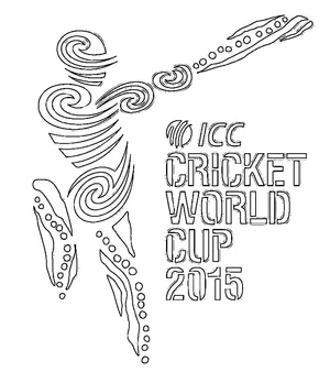 Página para Colorir Copa do Mundo de Críquete 2015
