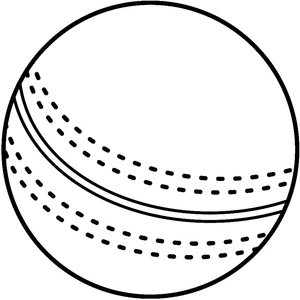 Página para Colorir Bola para Jogar Críquete