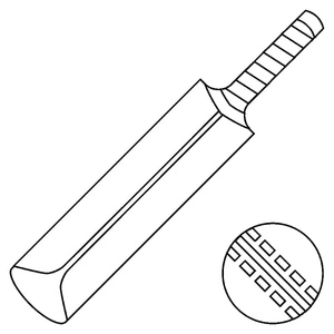 Página para Colorir Página para Colorir de Taco e Bola de Críquete