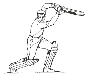 Página para Colorir de Esporte Cricket