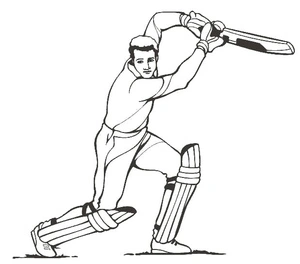 Página para Colorir Página para Colorir de Esporte Cricket