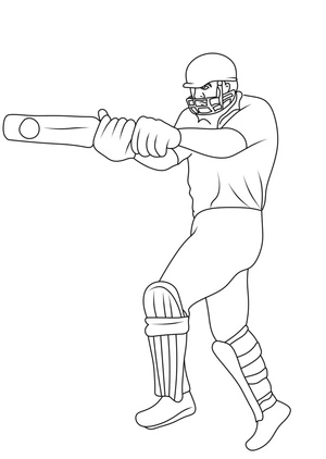 Página para Colorir Esporte do Críquete