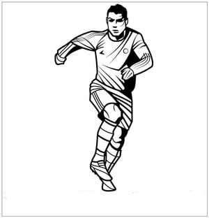 Página para Colorir: Cristiano Ronaldo Correndo