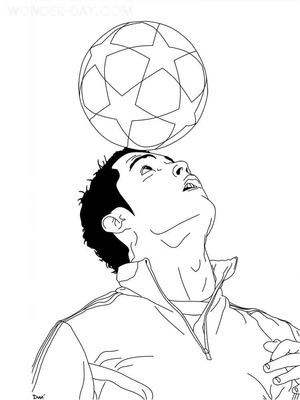 Cristiano Ronaldo Driblando uma Bola de Futebol