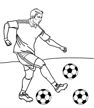 Cristiano Ronaldo Chutando Três Bolas