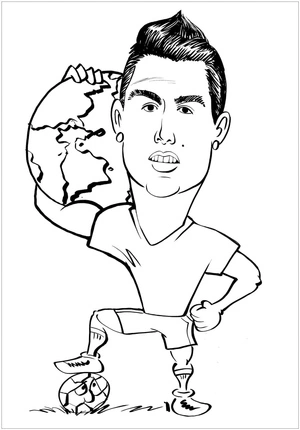 Página para Colorir Cristiano Ronaldo, o Brincalhão