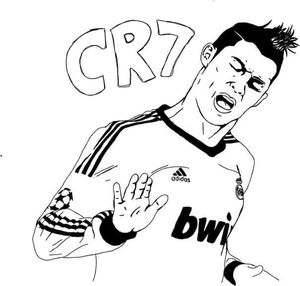 Página para Colorir Fantástico Cristiano Ronaldo