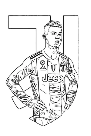 Página para Colorir Cristiano Ronaldo Típico