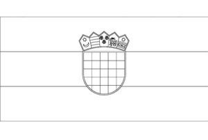 Página para Colorir da Bandeira da Croácia
