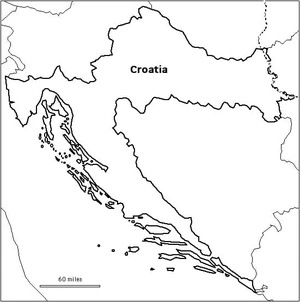 Página para Colorir Página para Colorir do Mapa da Croácia
