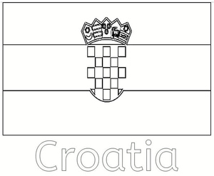 Página para Colorir da Bandeira da Croácia