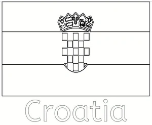 Página para Colorir Página para Colorir da Bandeira da Croácia