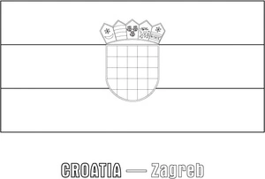 Página para Colorir Página para Colorir da Bandeira da Croácia