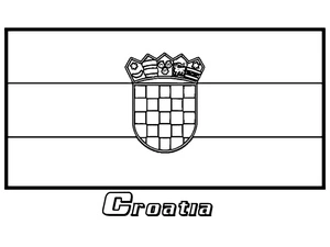 Página para Colorir Bandeira da Croácia