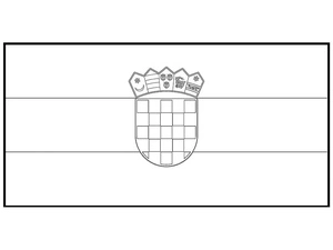 Página para Colorir Bandeira da Croácia