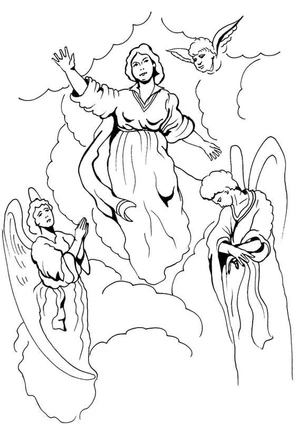 Página para Colorir Assunção de Maria