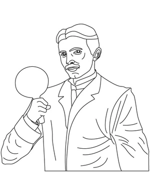 Página para Colorir Página para Colorir Nikola Tesla