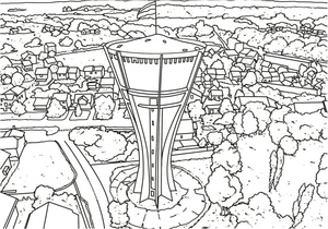 Página para Colorir Torre de Água de Vukovar