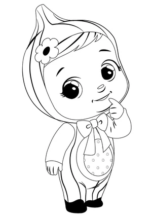Página para Colorir Coconut Koko de Cry Babies