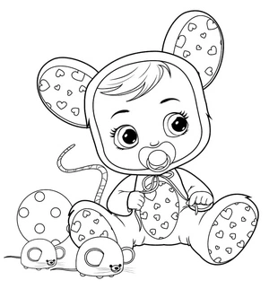 Página para Colorir Personagem Cry Babies chamada Lala